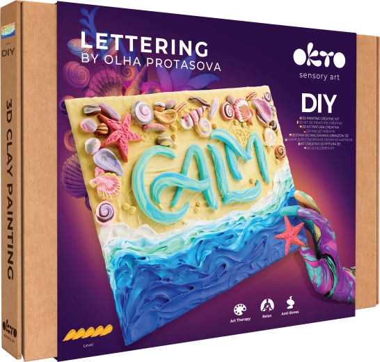 OKTO Lettering zestaw artystyczny do malowania masą Calm 30 × 40 cm