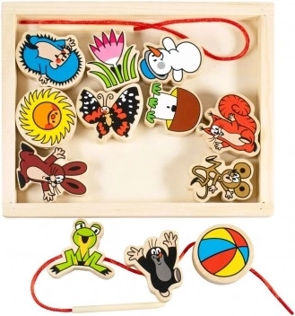 Detoa przewlekanka KRECIK – drewniany zestaw do nawlekania