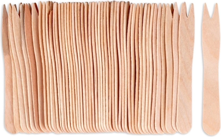 Drewniane widelczyki do przekąsek 8,5 cm, 50 szt.