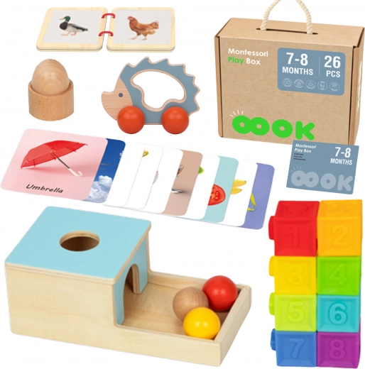 Montessori pudełko XXL Tooky Toy dla dzieci 7-8 miesięcy