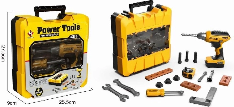 Dziecięca walizka z narzędziami i wiertarką
