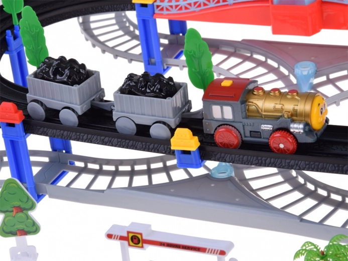 Lokomotywa z wagonami i realistycznymi efektami