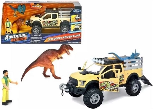 Adventure Force jeep i dinozaur ze światłem i dźwiękiem