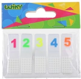 Samoprzylepny bloczek z paskami – numery, 5×20