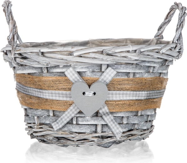 Rustykalna dekoracja z serduszkiem i wstążką