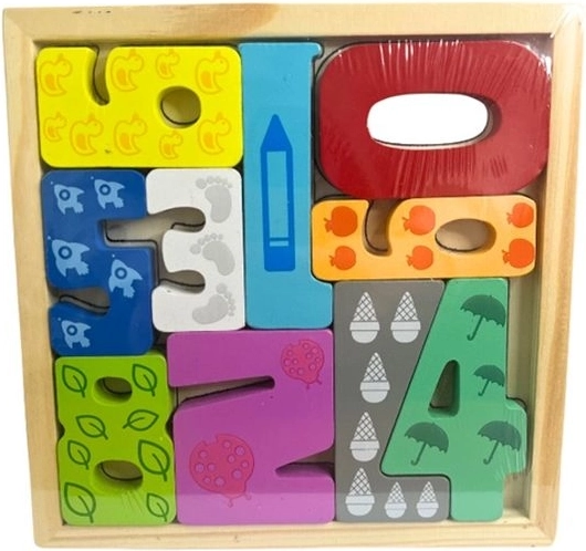 Drewniane puzzle – cyfry 0–9