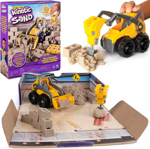 Spin Master Kinetic Sand – budowa placu budowy z wywrotką 545 g