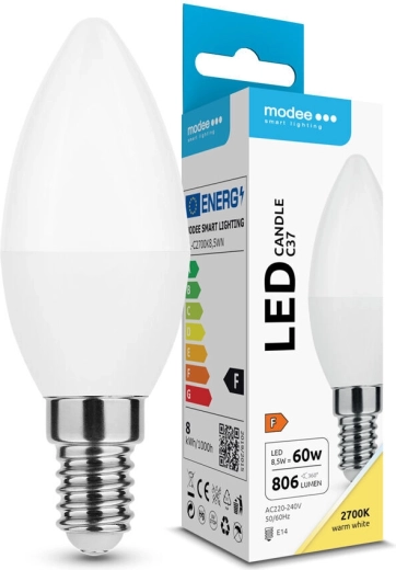 Żarówka LED świecowa C37 8,5 W E14 806 lm ciepła biel Modee
