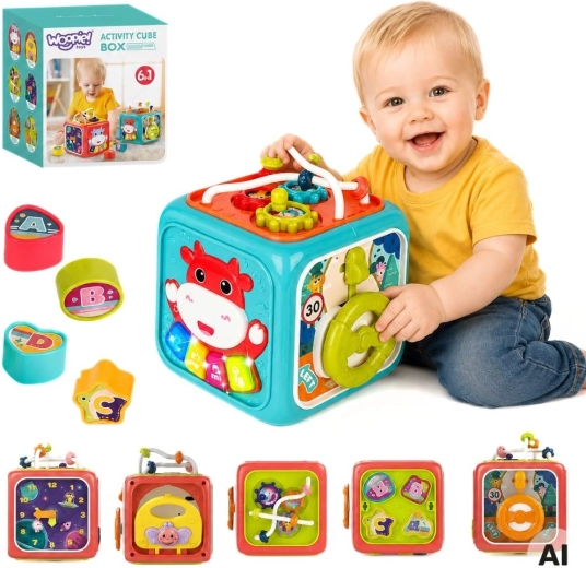 WOOPIE BABY interaktywna kostka sensoryczna 6 w 1 Montessori