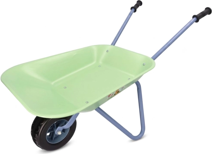 Adam Toys dziecięca metalowa taczka dla małego ogrodnika zielona – 1 sztuka