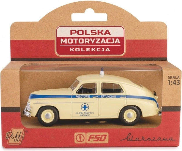 Jeżdżący model PRL Warszawa sanitka 1:43