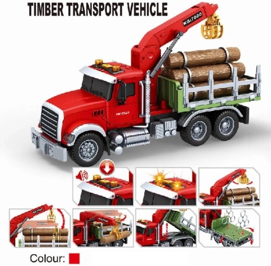 ciężarówka z dźwigiem do drewna 1:14 ze światłami i dźwiękami