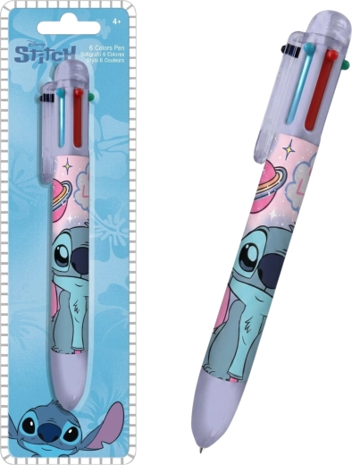 Sześciokolorowy długopis Lilo & Stitch fioletowy - 1 sztuka