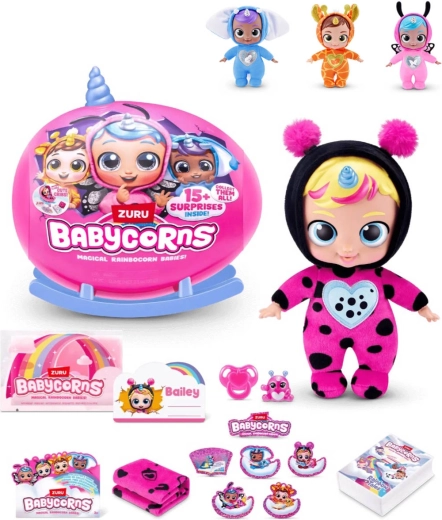 ZURU Rainbocorns Babycorns seria 1 niemowlę z akcesoriami (15+ niespodzianek) - 1 szt.