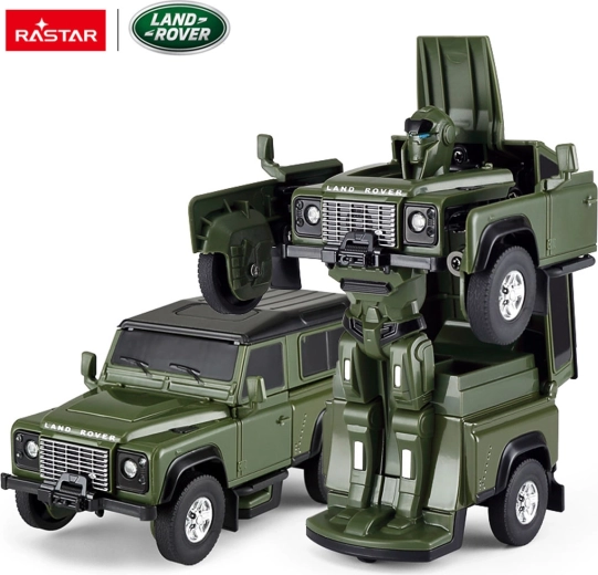 Metalowe auto i robot 2w1 Rastar Land Rover Defender 1:32 zielony - 1 sztuka