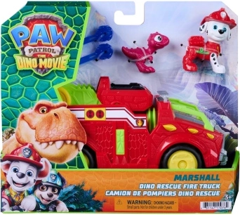 Psi Patrol: Film o dinozaurach – wóz strażacki Marshalla Dino Rescue z figurkami i pociskami