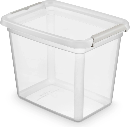 Plastikowy pojemnik do przechowywania Basestore z pokrywą i klipsami 20 l