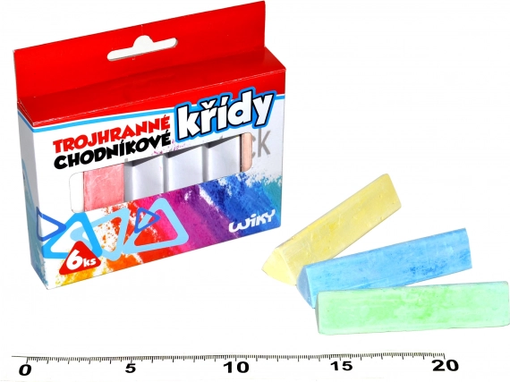 Trójkątne kolorowe kredy chodnikowe, 6 szt.