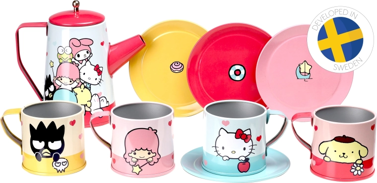 Hello Kitty dziecięcy metalowy zestaw do herbaty do zabawy