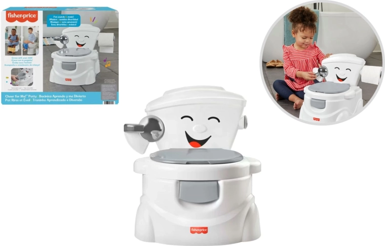 Interaktywny dziecięcy nocnik Fisher-Price w kształcie toalety z dźwiękami