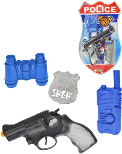 Policyjny pistolet na kapiszony 18 cm z zestawem akcesoriów (aparat/lornetka)