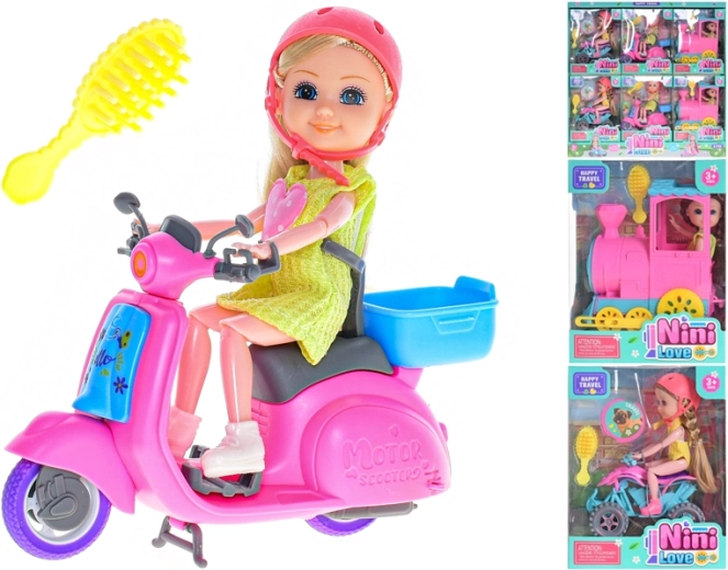 Przegubowa lalka podróżniczka z akcesoriami 15 cm - 1 sztuka