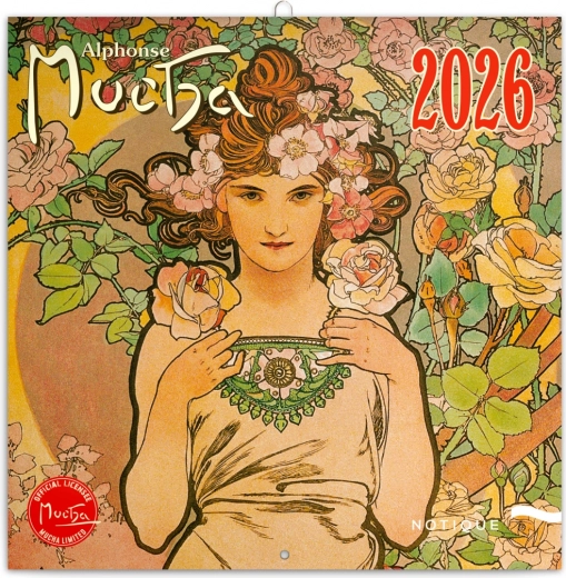 Kalendarz notatnikowy Alfons Mucha 2026