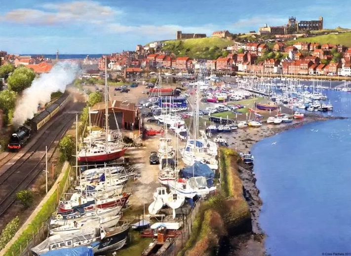 Szczegółowa sceneria portowa