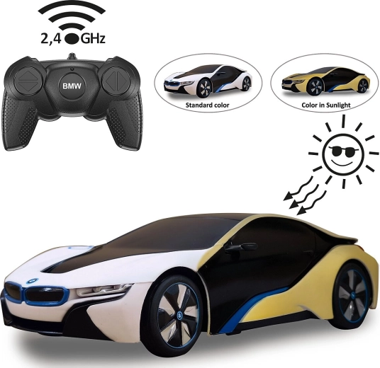 Samochód RC BMW i8 1:24 z fotchromatycznym efektem UV