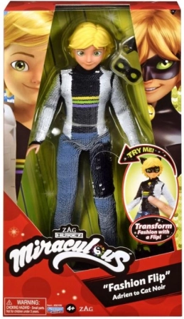 MIRACULOUS Fashion Flip lalka Adrien do przemiany w Czarnego Kota