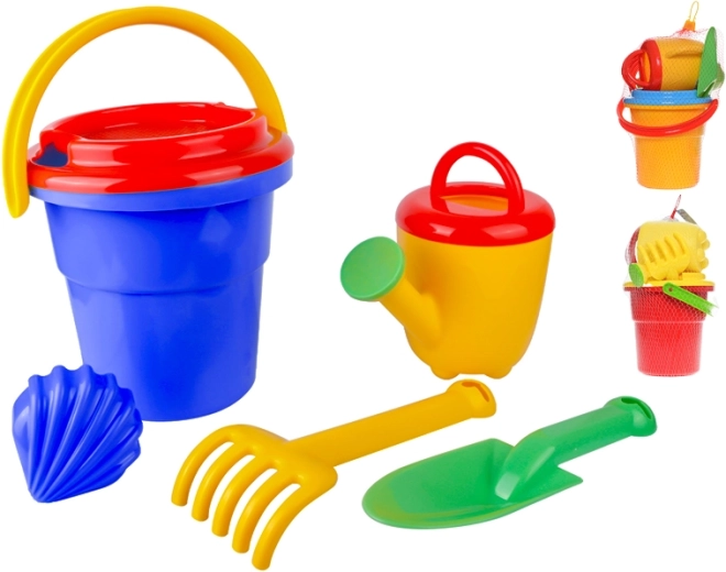 Zestaw do piasku z wiaderkiem 18 cm, 6 elementów