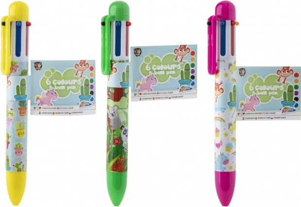 Sześciokolorowy długopis kulkowy
