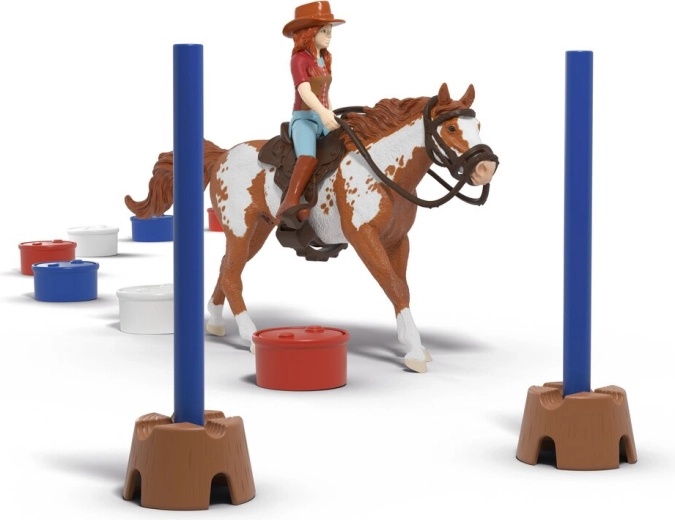 Trening barrel racingu i pracy na przeszkodach