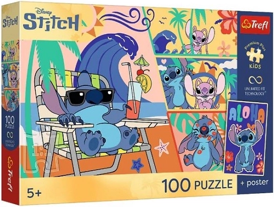 Puzzle premium dla dzieci Lilo i Stitch – Plażowe dni 100 elementów