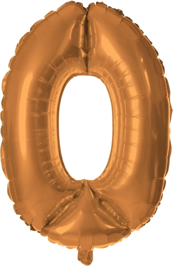 Balon foliowy TORO cyfra 0, 30 cm, brązowy