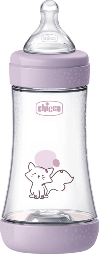 Chicco antykolkowa butelka dla niemowląt Perfect5 240 ml dziewczynka, średni przepływ 2m+