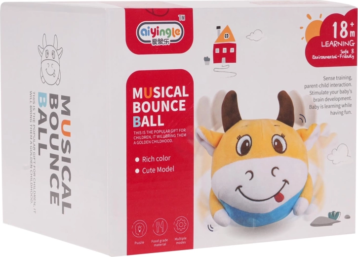 Interaktywna skacząca krówka ze światłami i dźwiękami