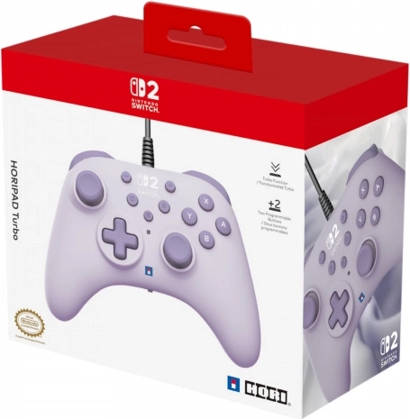 Przewodowy kontroler HORIPAD Turbo do Nintendo Switch w kolorze Lavender
