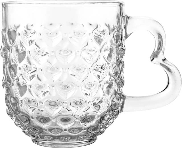 Altom Design szklany kubek z dekoracją serduszek 310 ml