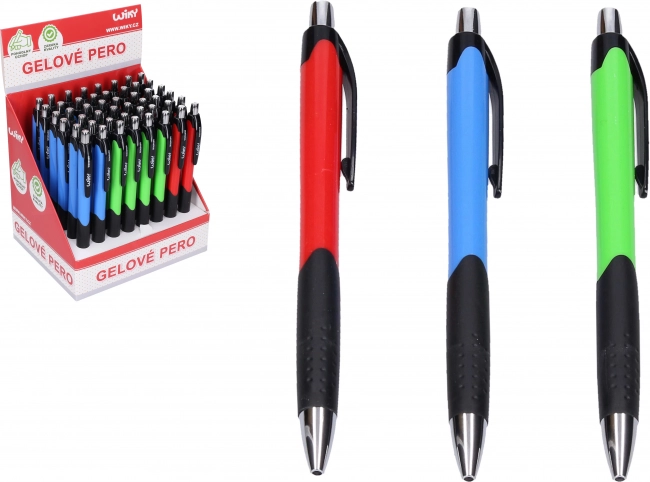 Długopis żelowy 0,7 mm, niebieski atrament – zestaw 48 szt.