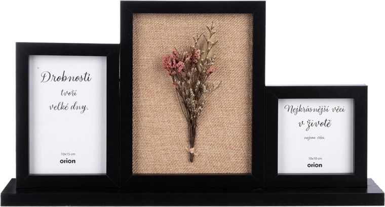 Drewniana ramka na trzy zdjęcia czarna 44 × 7 × 24 cm
