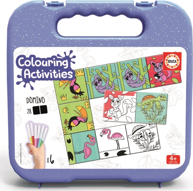 Kolorowe domino Zwierzątka z pisakami