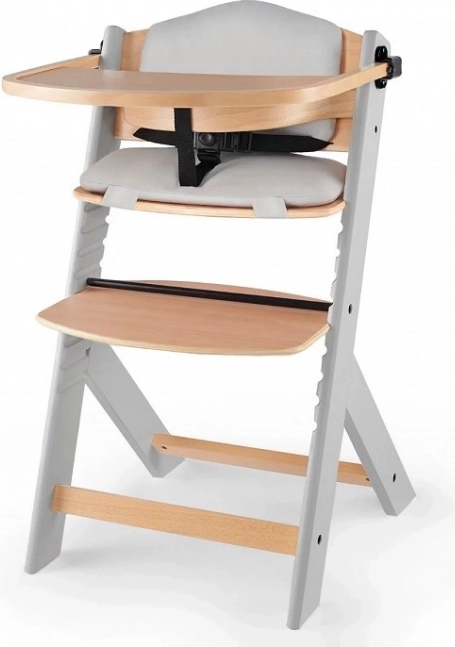 Kinderkraft Enock rosnące krzesełko do karmienia z tapicerką grey wooden