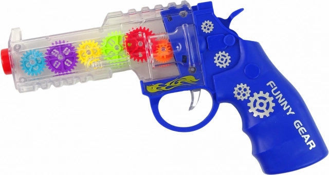 Pistolet z kolorowymi światłami i dźwiękiem niebieski