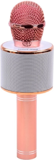 Bezprzewodowy mikrofon karaoke Bluetooth z wbudowanym głośnikiem – Jasnoróżowy