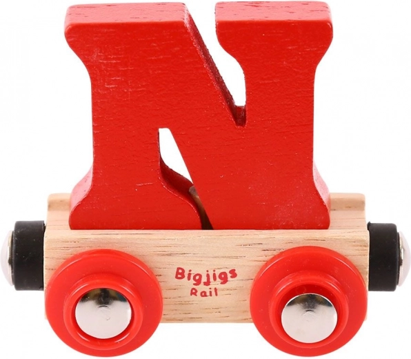 Bigjigs Rail wagonik z literą N do drewnianej kolejki