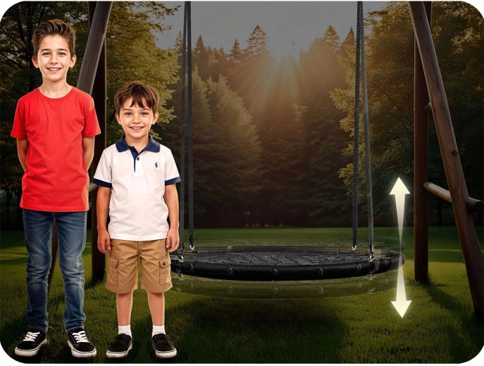 Regulowana wysokość dla bezpiecznego bujania