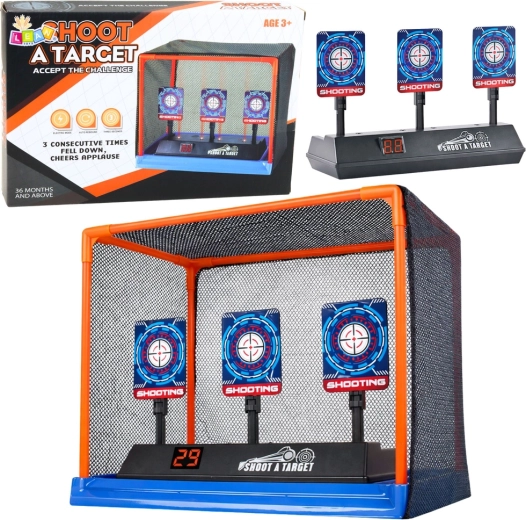 Elektroniczna tarcza do strzelania z cyfrowym licznikiem i siatką ochronną