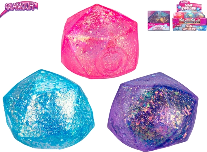 Błyszcząca antystresowa piłeczka diament ze slime’em - 1 sztuka