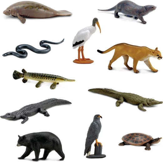 11 mini figurek zwierząt z Everglades